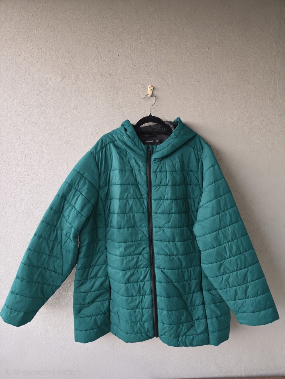 Torrid Packable Puffer Jacket Sz 3 3x Green Wind And Water Resistant Winter Coat
